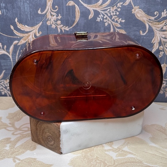 Vintage 1950s Dover Amber Lucite Box Purse - Picture 7 of 11